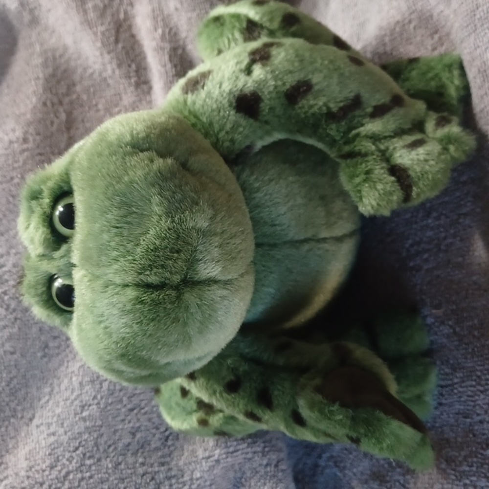 Gund SITTING BULL Plush Frog Croaking / Rattle Stuffed Animal #6106.